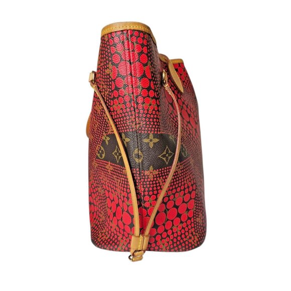 LOUIS VUITTON Neverfull Kusama MM Tote Waves Red Polka Dot Shoulder Bag LDT EDTN - Picture 7 of 16